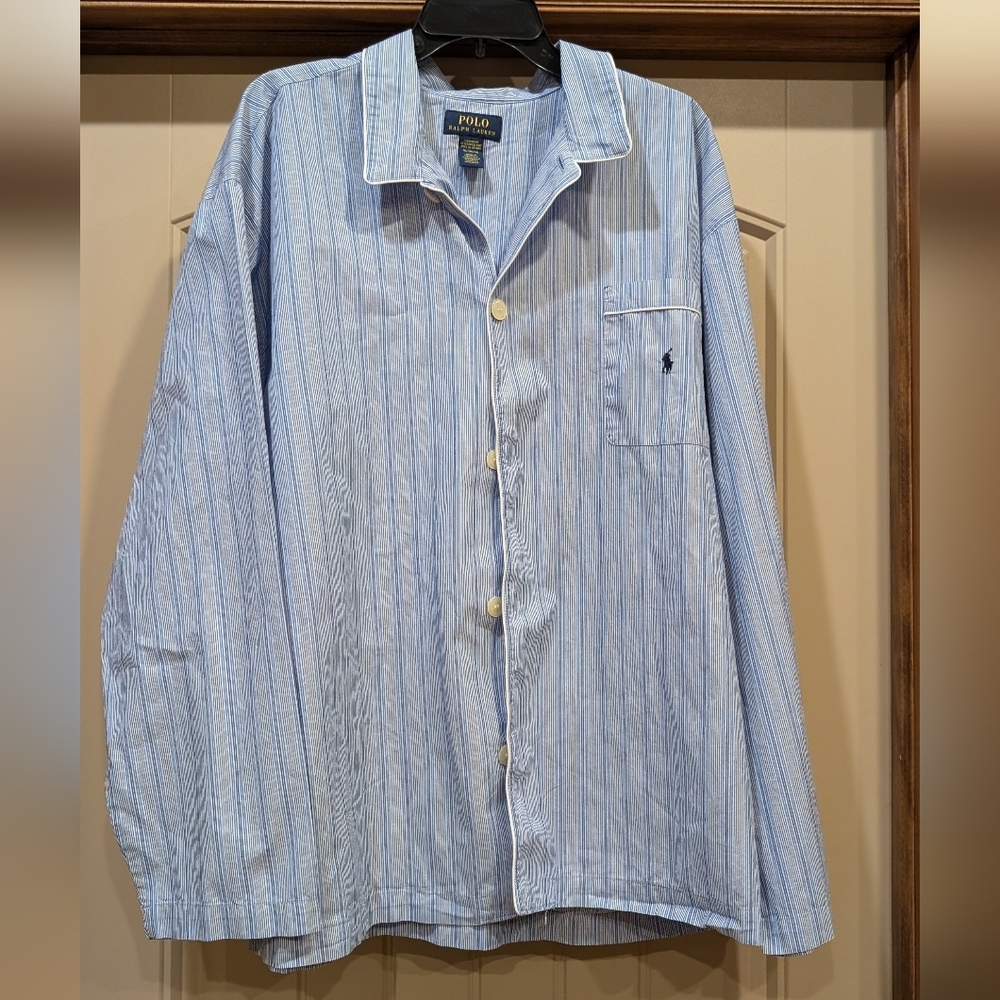 Polo Ralph Lauren Blue Striped Pajama Top XL